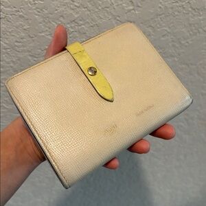 CELINE CALFSKIN WALLET CREAM SNAP WALLET